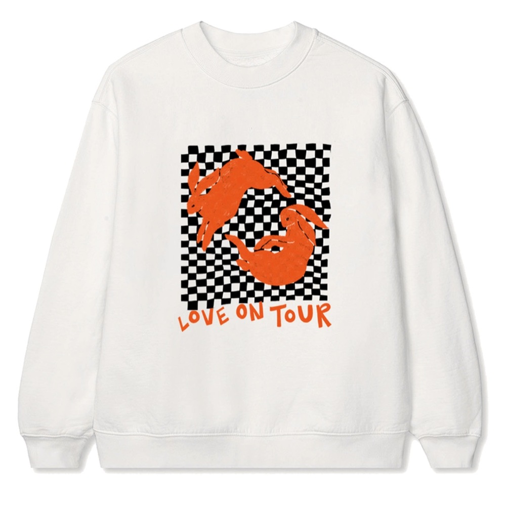 Harry Styles Love on Tour Graphic Bunny Crewneck Pullover Sweatshirt Sz S
